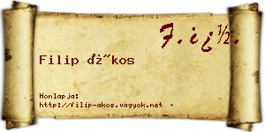 Filip Ákos névjegykártya